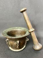 Vijzel en stamper - Gepatineerd brons - Mortier en stamper