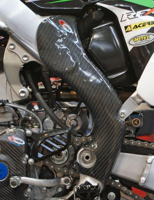 Pro Carbon framebeschermers ( lang ) Kawasaki KX 250F 2013-2, Motoren, Onderdelen | Merk-onafhankelijk, Ophalen of Verzenden