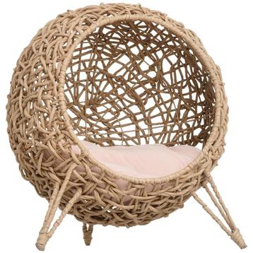 PawHut kattenhuis met kussen, verhoogde poten, PVC-rotan, Ø beschikbaar voor biedingen