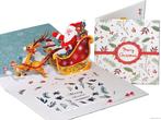 Kerstkaart kerstman met rendier en arrenslee, Diversen, Verzenden, Nieuw