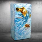 Unieke koelkast met Ice Age special paint, Witgoed en Apparatuur, 60 cm of meer, Met vriesvak, 200 liter of meer, Gebruikt