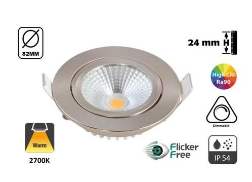 Inbouw LED Spot 2700K | 24mm Inbouw hoogte | Dimbaar, Huis en Inrichting, Lampen | Spots, Led, Inbouw, Nieuw, Metaal of Aluminium