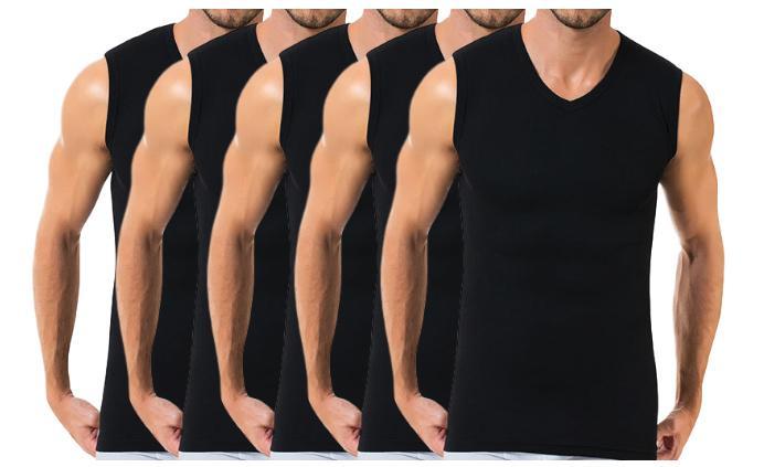 5 stuks Bonanza A-shirt - V-hals - mouwloos - zwart, Kleding | Heren, Ondergoed, Verzenden