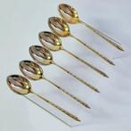 W & S Sørensen - Lepel (6) - Verguld, Zilver, Antiek en Kunst