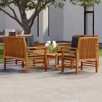 vidaXL 5-delige Loungeset met kussens massief acaciahout, Verzenden, Nieuw, Hardhout, Loungeset