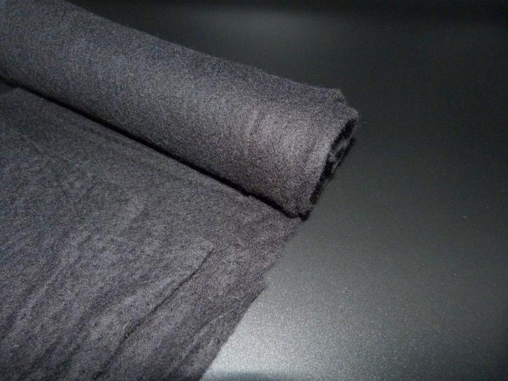 Merino Naaldvlies Lite zwart, Hobby en Vrije tijd, Stoffen en Lappen, 30 tot 120 cm, 30 tot 200 cm, Zwart, Nieuw, Wol, Ophalen of Verzenden