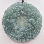 Jade - Natuurlijke Type-A jadeiet-hanger – ronde schijf met
