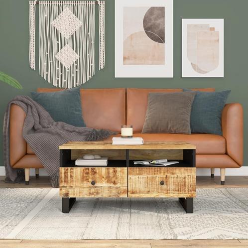 vidaXL Salontafel 80x54x40 cm massief mangohout en bewerkt, Huis en Inrichting, Tafels | Salontafels, 50 tot 100 cm, Nieuw, Overige houtsoorten