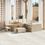 vidaXL 13-delige Tuinbankenset met kussens poly rattan, Verzenden, Nieuw, Rotan
