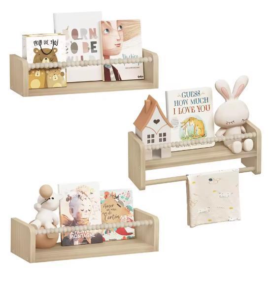 Set van 3 Kinder Boekenplanken – Houten Wandrek Speelgoed, Huis en Inrichting, Kasten | Overige, Nieuw, Verzenden