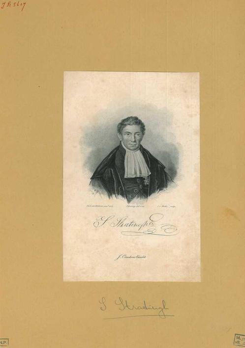 Portrait of Sibrandus Stratingh, Antiek en Kunst, Kunst | Etsen en Gravures