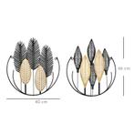 3D Murals Set Van 2 Moderne Wanddecoratie Metaal Goud + Zwar, Huis en Inrichting, Stoelen, Verzenden, Nieuw