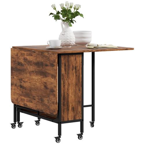 Eettafel - Inklapbaar - Opbergruimte - Roodbruin, Huis en Inrichting, Tafels | Eettafels, Nieuw, Ophalen of Verzenden
