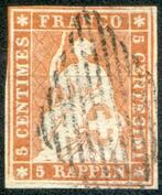 Zwitserland 1854 - Zwitserland Allegorie 5 cent bruin oranje, Gestempeld