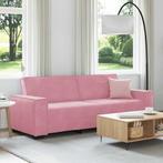 vidaXL Driezitsbank 180 cm fluweel roze, Verzenden, Nieuw, Driepersoons, Stof