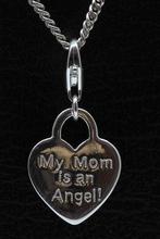 Zilveren Hartje My Mom is an Angel hanger en/of bedel, Sieraden, Tassen en Uiterlijk, Bedels, Verzenden, Nieuw