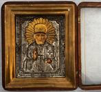 Icoon - Nikolaas de Wonderdoener - Hout, Metaal