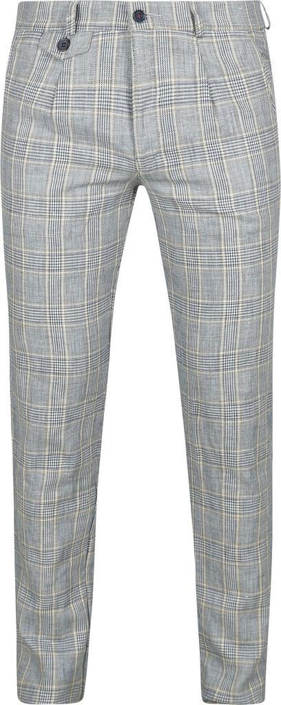 Suitable Chino Linen Blend Ruiten Blauw maat 102 Heren, Kleding | Heren, Broeken en Pantalons, Blauw, Nieuw, Overige maten, Verzenden