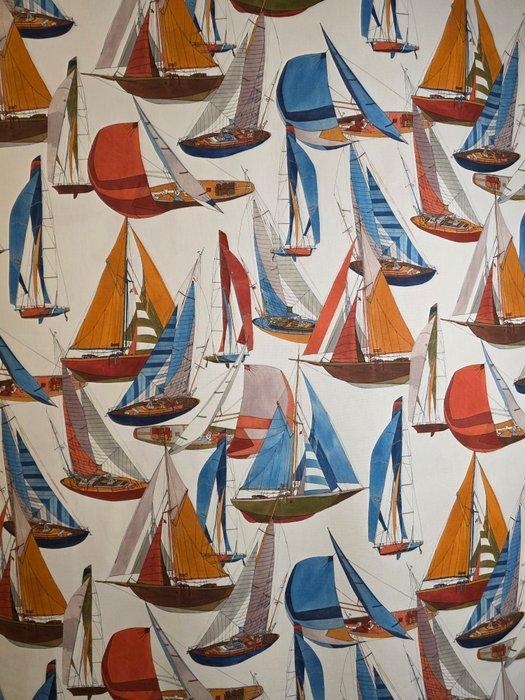 Nieuw Mediterrane doek met zeilboten -300x280 cm- Sea Design, Antiek en Kunst, Antiek | Kleden en Textiel