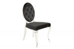 Elegante stoel MODERN BAROQUE zwart fluweel met knopen, Huis en Inrichting, Stoelen, Ophalen of Verzenden, Nieuw