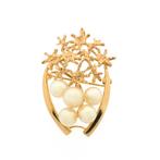 Vintage gouden hanger/broche met parels (zee, smalle broche), Ophalen of Verzenden, Gebruikt, Goud, Overige merken