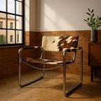 Fauteuil - Chroom, Leder - Leren console stoel, Antiek en Kunst, Antiek | Meubels | Stoelen en Banken