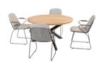 4 Seasons Veneto/Prado ronde tuinset - Ø130 cm. - stapelbaar, Verzenden, Nieuw, Hout, Tuinset