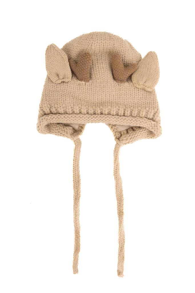 Gebreide Muts Rendier Beige Kinderen Bont Hoorns Oren Touwtj, Kinderen en Baby's, Kinderkleding | Mutsen, Sjaals en Handschoenen