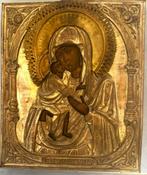 Icoon - Moeder Gods van Fjodor - Hout, Metaal, Antiek en Kunst