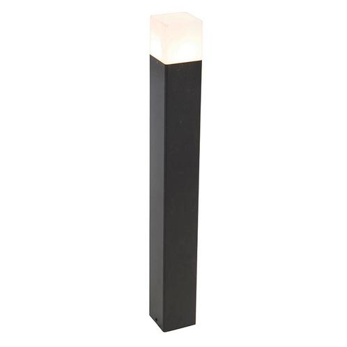 Staande buitenlamp zwart met opaal witte kap 70 cm - Denmark, Tuin en Terras, Buitenverlichting, Nieuw, Minder dan 50 watt