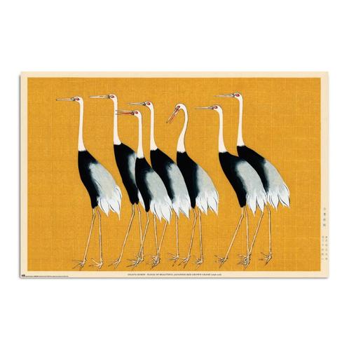 Poster Flock Of Beautiful Japanese Red Crown Crane By O, Verzamelen, Posters, Nieuw, A1 t/m A3, Verzenden