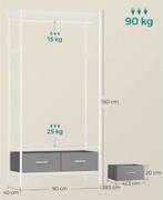 Open kledingrek met lades, planken en verstelbare roede 180, Huis en Inrichting, Verzenden, Nieuw