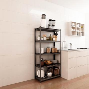 [en.casa] Keukenkast Austrheim open kast 183x90x40 cm zwart beschikbaar voor biedingen
