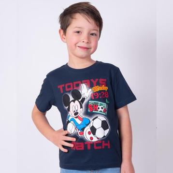 Mickey Mouse Tshirt Blauw voetbal-Maat 98