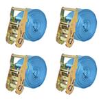 vidaXL Spanbanden 2 ton 6mx38mm blauw 4 st, Doe-het-zelf en Verbouw, Verzenden, Nieuw