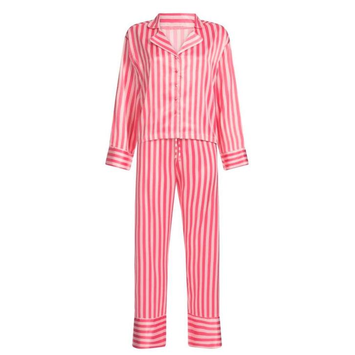 Gestreepte Satijnen Pyjama, Kleding | Dames, Pyjama's, Nieuw, Verzenden