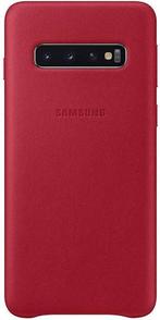Samsung Lederen Cover - voor Samsung Galaxy S10 - Rood, Telecommunicatie, Ophalen of Verzenden, Nieuw