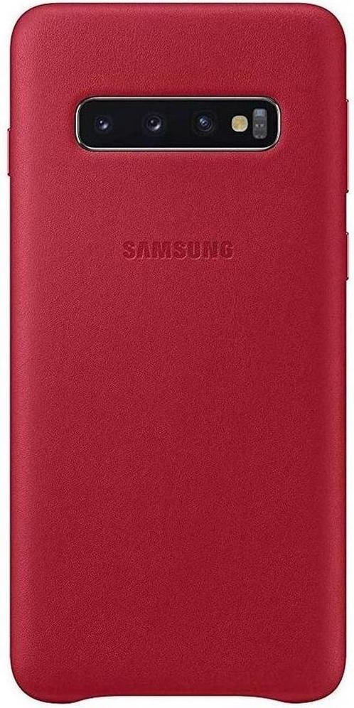 Samsung Lederen Cover - voor Samsung Galaxy S10 - Rood, Telecommunicatie, Mobiele telefoons | Hoesjes en Frontjes | Overige merken
