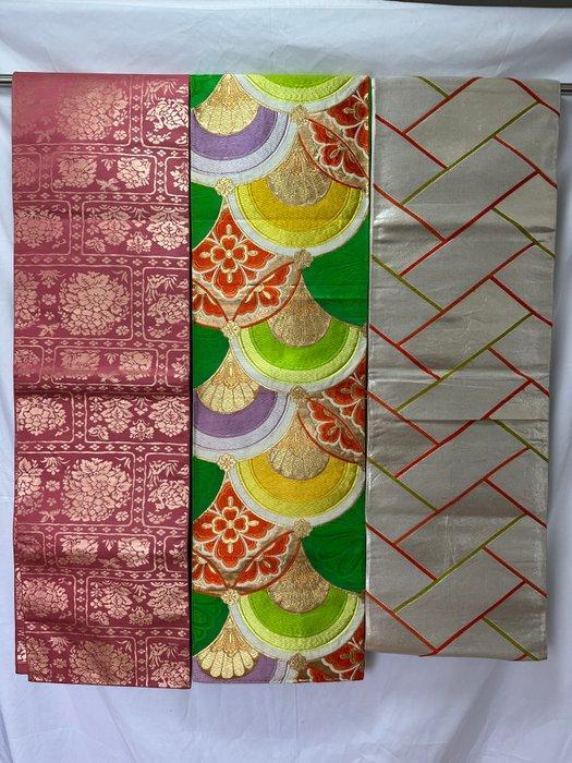 Fukuro OBI Japanse kimono gordel band set van 3 - Zijde -, Antiek en Kunst, Antiek | Overige Antiek