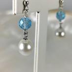 Oorbellen Zilver Parel - Topaas - SSP DR Ø 9,3x11 mm, Nieuw