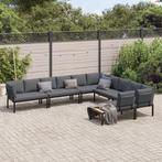 vidaXL 6-delige Loungeset met kussens aluminium zwart, Verzenden, Nieuw, Aluminium, Loungeset