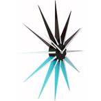 NeXtime klok 3051bl Nova, +á50 cm, Wall, Black/ Bl, Verzenden, Zo goed als nieuw