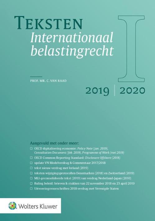 Teksten Internationaal belastingrecht 20192020 9789013154054, Boeken, Economie, Management en Marketing, Zo goed als nieuw, Verzenden