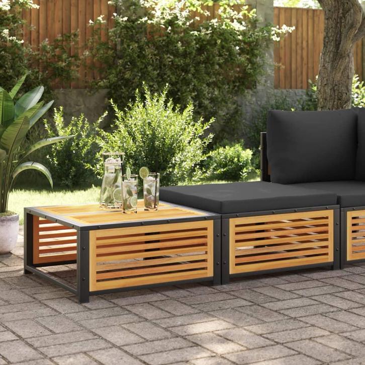 vidaXL Tuintafel met kruk massief acaciahout, Tuin en Terras, Tuinsets en Loungesets, Nieuw, Hardhout, Verzenden