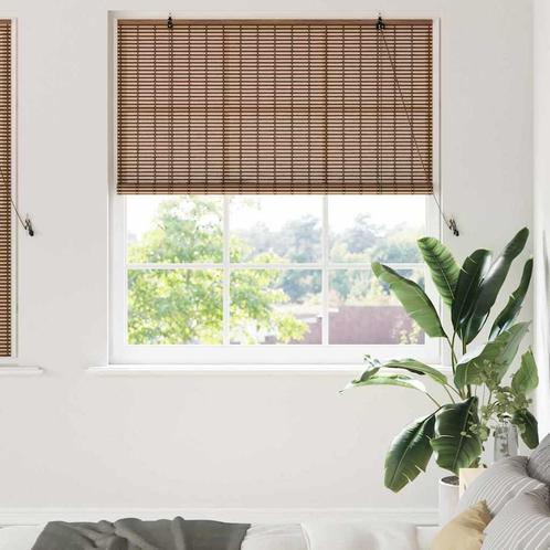 vidaXL Raamblind met gordijnen Bruin 140 x 160 cm Bamboe, Huis en Inrichting, Stoffering | Gordijnen en Lamellen, Bruin, Nieuw