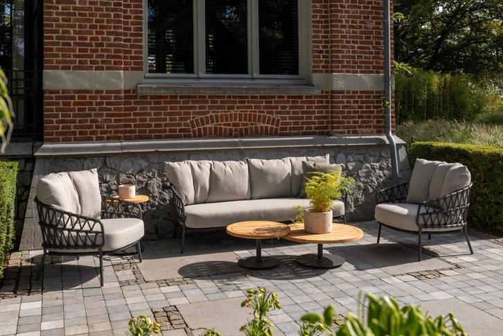 4SO Calpi stoel-bank loungeset met Yoga koffietafel -, Tuin en Terras, Tuinsets en Loungesets, Loungeset, Nieuw, Rvs, Verzenden