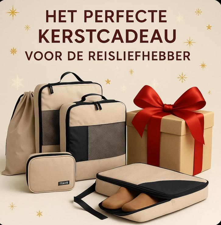 Compressie tassen–6 delig packing cubes Kerst ACTIE!, Sieraden, Tassen en Uiterlijk, Tassen | Reistassen en Weekendtassen, Nieuw