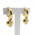 18 Krt. Gouden oorbellen met diamant | 0,24 ct. (oorringen), Sieraden, Tassen en Uiterlijk, Oorbellen, Gebruikt, Overige kleuren