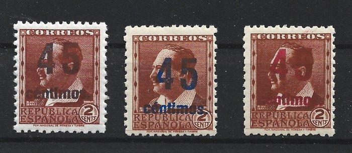 Spanje 1935 - NE 28 (N) overbelasting Zwart 45 cent +, Postzegels en Munten, Postzegels | Europa | Spanje