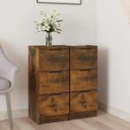 vidaXL Dressoirs 2 st 30x30x70 cm bewerkt hout gerookt, Huis en Inrichting, Kasten | Dressoirs, Minder dan 50 cm, Verzenden, Nieuw